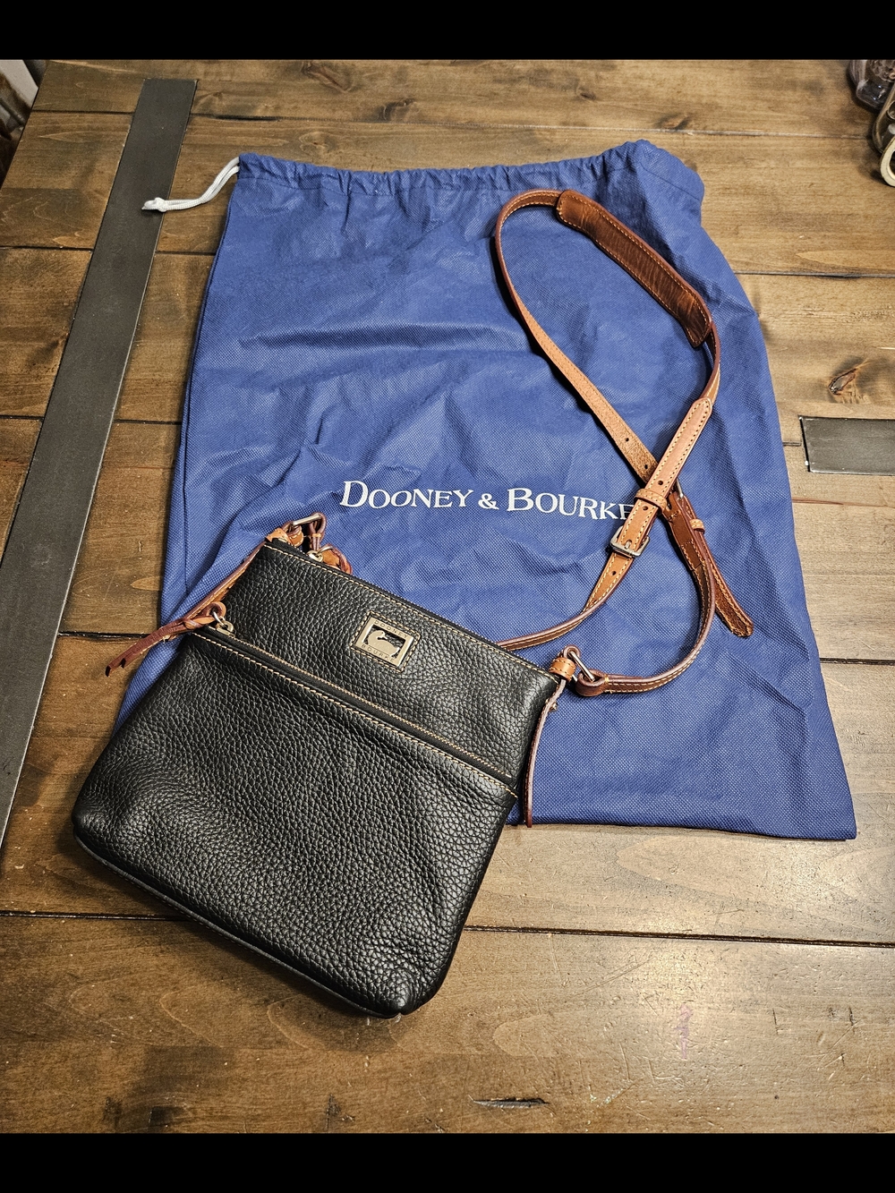 Dooney & Bourke Black Pebbled Leather Dillien Crossbody